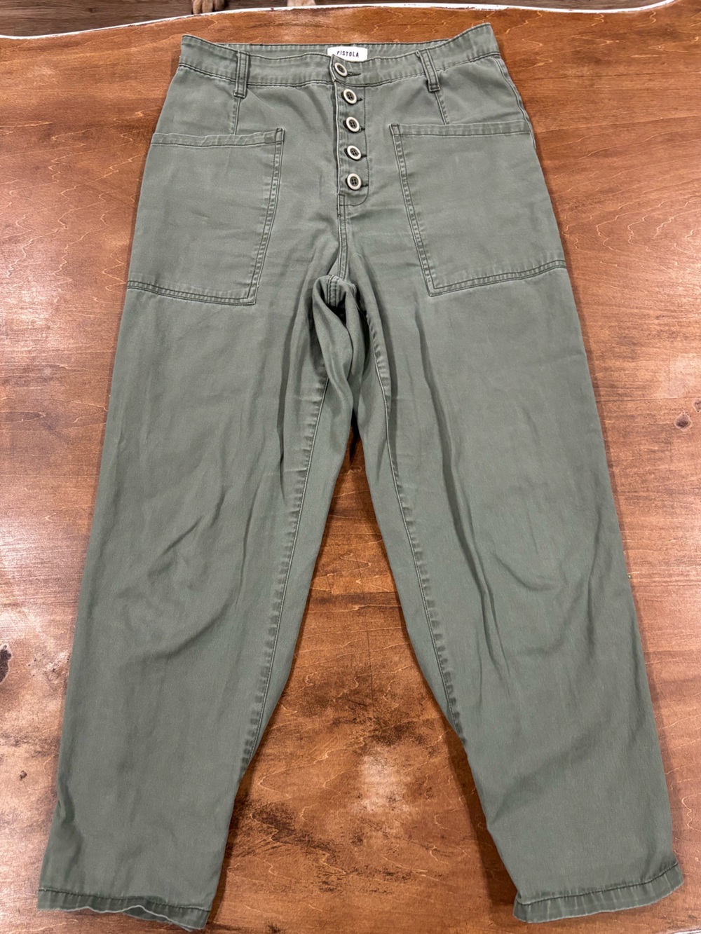 Pistola Women's Green and Khaki Trousers